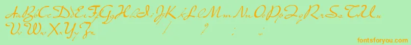 PresterJohn Font – Orange Fonts on Green Background