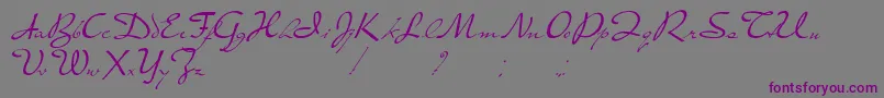 PresterJohn-Schriftart – Violette Schriften auf grauem Hintergrund