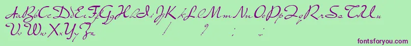 PresterJohn Font – Purple Fonts on Green Background