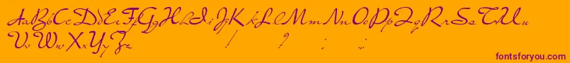 PresterJohn Font – Purple Fonts on Orange Background