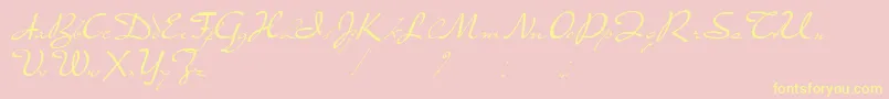 fuente PresterJohn – Fuentes Amarillas Sobre Fondo Rosa