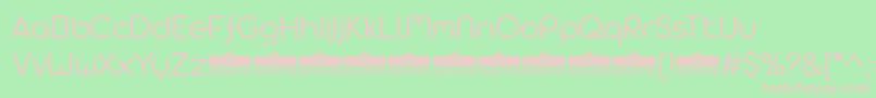 AristaProAlternateLightTrial-fontti – vaaleanpunaiset fontit vihreällä taustalla
