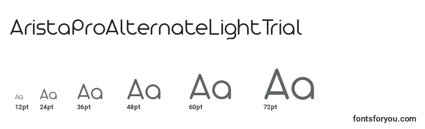 AristaProAlternateLightTrial Font Sizes