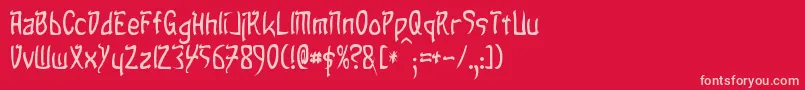 Taibaijan Font – Pink Fonts on Red Background