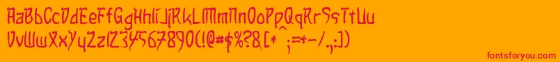 Taibaijan-Schriftart – Rote Schriften auf orangefarbenem Hintergrund
