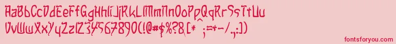 フォントTaibaijan – ピンクの背景に赤い文字