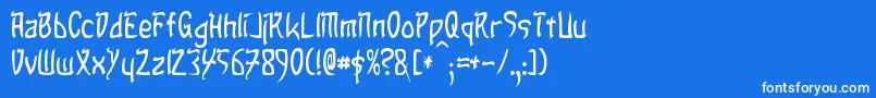 Taibaijan Font – White Fonts on Blue Background