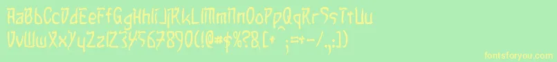 Taibaijan Font – Yellow Fonts on Green Background