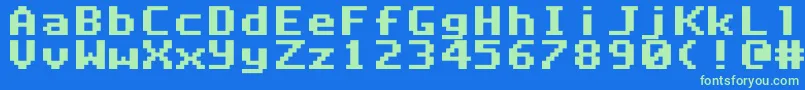 フォントDlxfont – 青い背景に緑のフォント