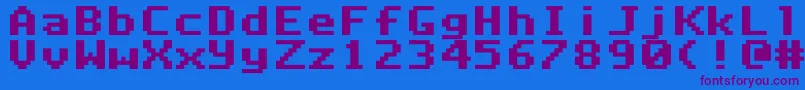 フォントDlxfont – 紫色のフォント、青い背景