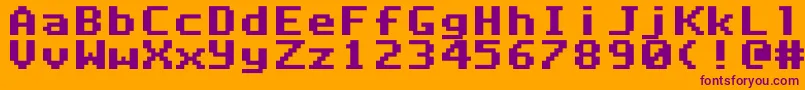 Dlxfont Font – Purple Fonts on Orange Background