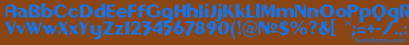 フォントGilgon – 茶色の背景に青い文字