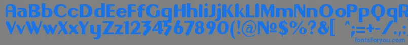 フォントGilgon – 灰色の背景に青い文字