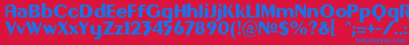 フォントGilgon – 赤い背景に青い文字