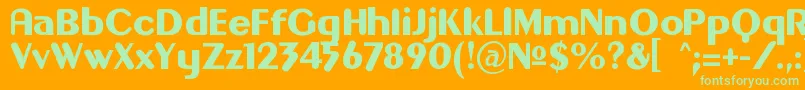 Gilgon Font – Green Fonts on Orange Background