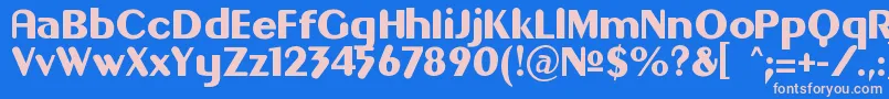Gilgon Font – Pink Fonts on Blue Background