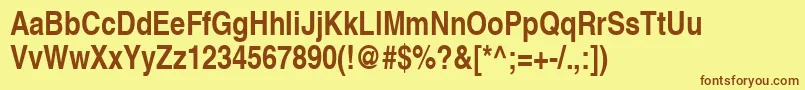 SansNarrowBold Font – Brown Fonts on Yellow Background