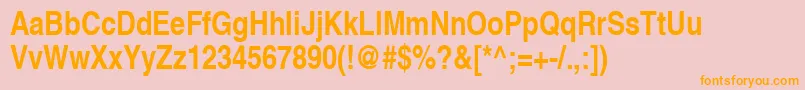 SansNarrowBold Font – Orange Fonts on Pink Background