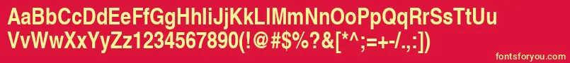 SansNarrowBold Font – Yellow Fonts on Red Background