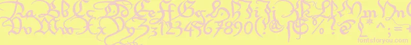 XirwenaRegular Font – Pink Fonts on Yellow Background