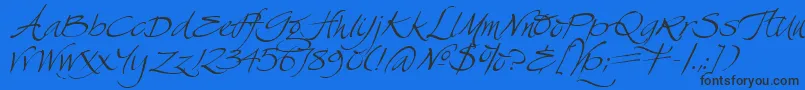 SwanSong Font – Black Fonts on Blue Background
