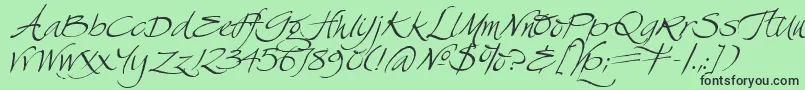 SwanSong-fontti – mustat fontit vihreällä taustalla
