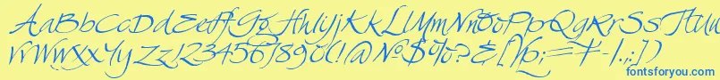 Шрифт SwanSong – синие шрифты на жёлтом фоне