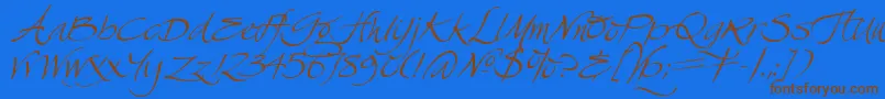 SwanSong Font – Brown Fonts on Blue Background