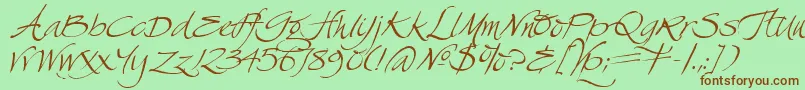 SwanSong Font – Brown Fonts on Green Background