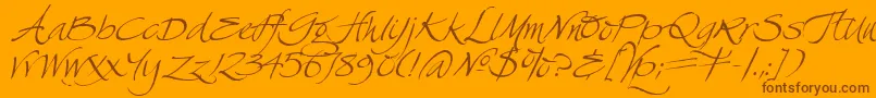 SwanSong-fontti – ruskeat fontit oranssilla taustalla
