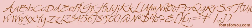 Czcionka SwanSong – brązowe czcionki na różowym tle