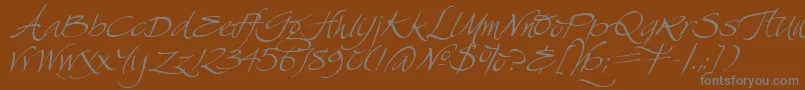 SwanSong-fontti – harmaat kirjasimet ruskealla taustalla