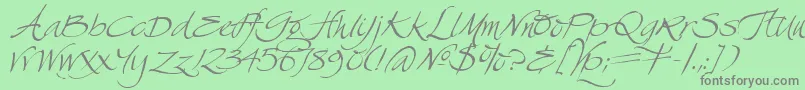 フォントSwanSong – 緑の背景に灰色の文字