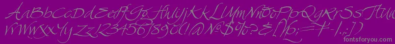 SwanSong-fontti – harmaat kirjasimet violetilla taustalla