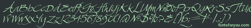 SwanSong Font – Green Fonts on Black Background