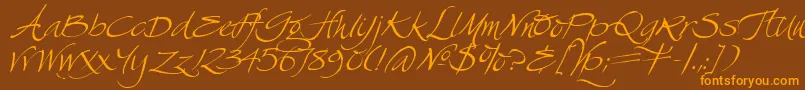 SwanSong Font – Orange Fonts on Brown Background