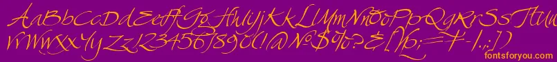 SwanSong Font – Orange Fonts on Purple Background