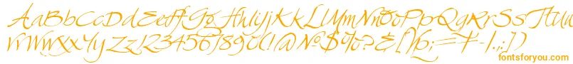 SwanSong-Schriftart – Orangefarbene Schriften auf weißem Hintergrund