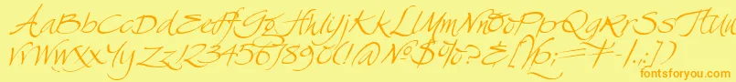 SwanSong Font – Orange Fonts on Yellow Background