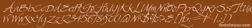 SwanSong-fontti – vaaleanpunaiset fontit ruskealla taustalla