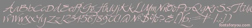 SwanSong-fontti – vaaleanpunaiset fontit harmaalla taustalla