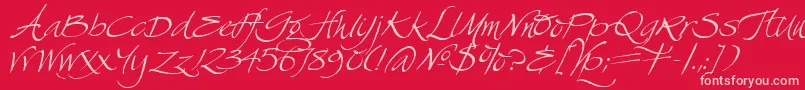 SwanSong-Schriftart – Rosa Schriften auf rotem Hintergrund