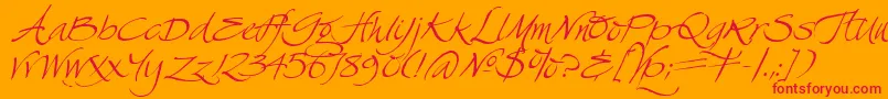 SwanSong Font – Red Fonts on Orange Background