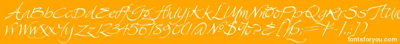 SwanSong-Schriftart – Weiße Schriften auf orangefarbenem Hintergrund