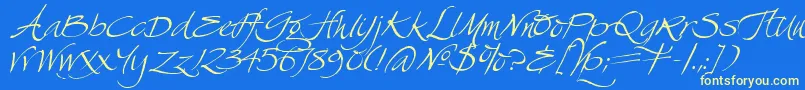 SwanSong Font – Yellow Fonts on Blue Background