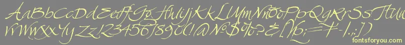 フォントSwanSong – 黄色のフォント、灰色の背景