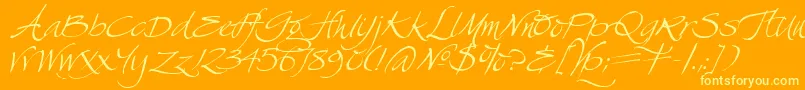 SwanSong Font – Yellow Fonts on Orange Background