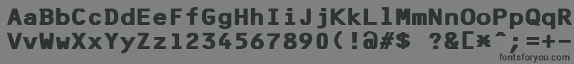 フォントF25BankPrinterBold – 黒い文字の灰色の背景