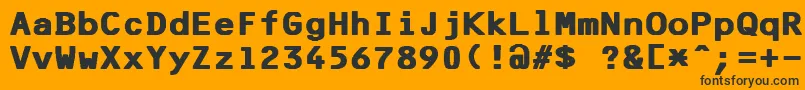 F25BankPrinterBold Font – Black Fonts on Orange Background
