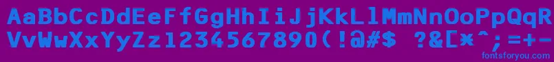 F25BankPrinterBold Font – Blue Fonts on Purple Background